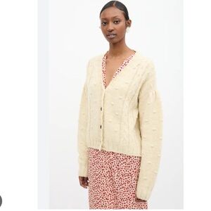 Birgitte Herskind Sweater Ellinor Pom Pom Cardigan in White